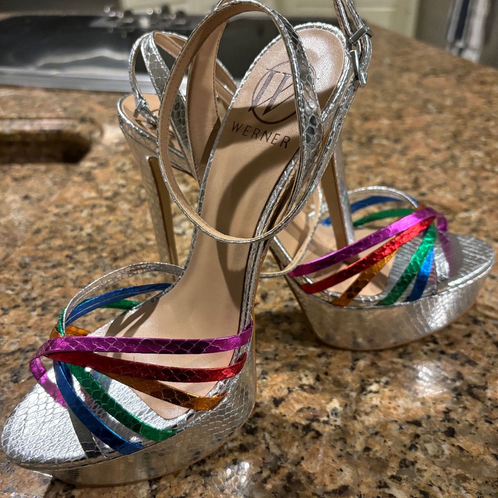 Werner Silver And Multi Color Platform Size 8 - image 4